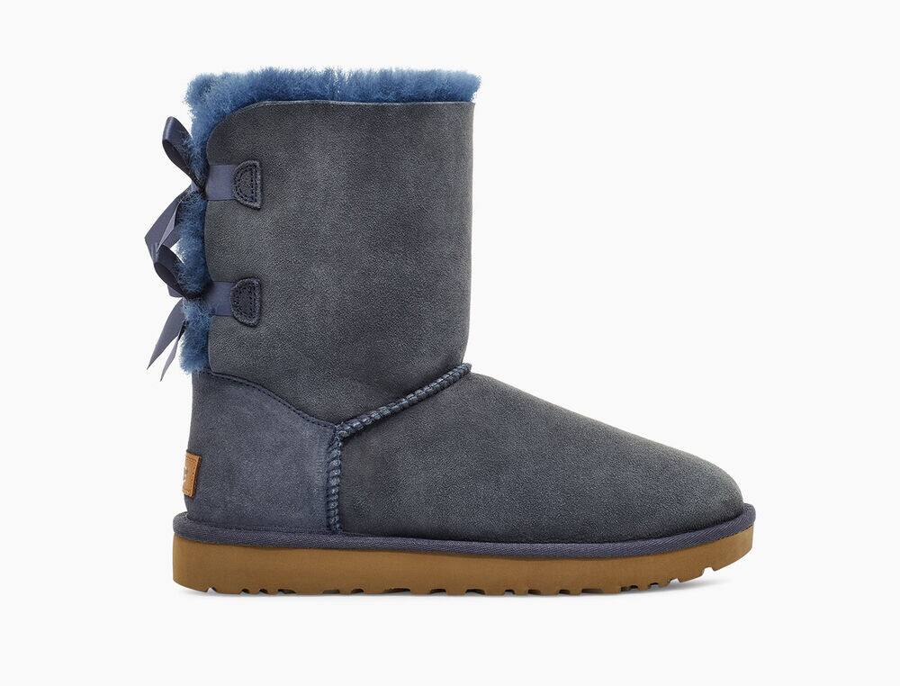 UGG Bailey Bow II Womens Classic Boots Navy - AU 235YZ